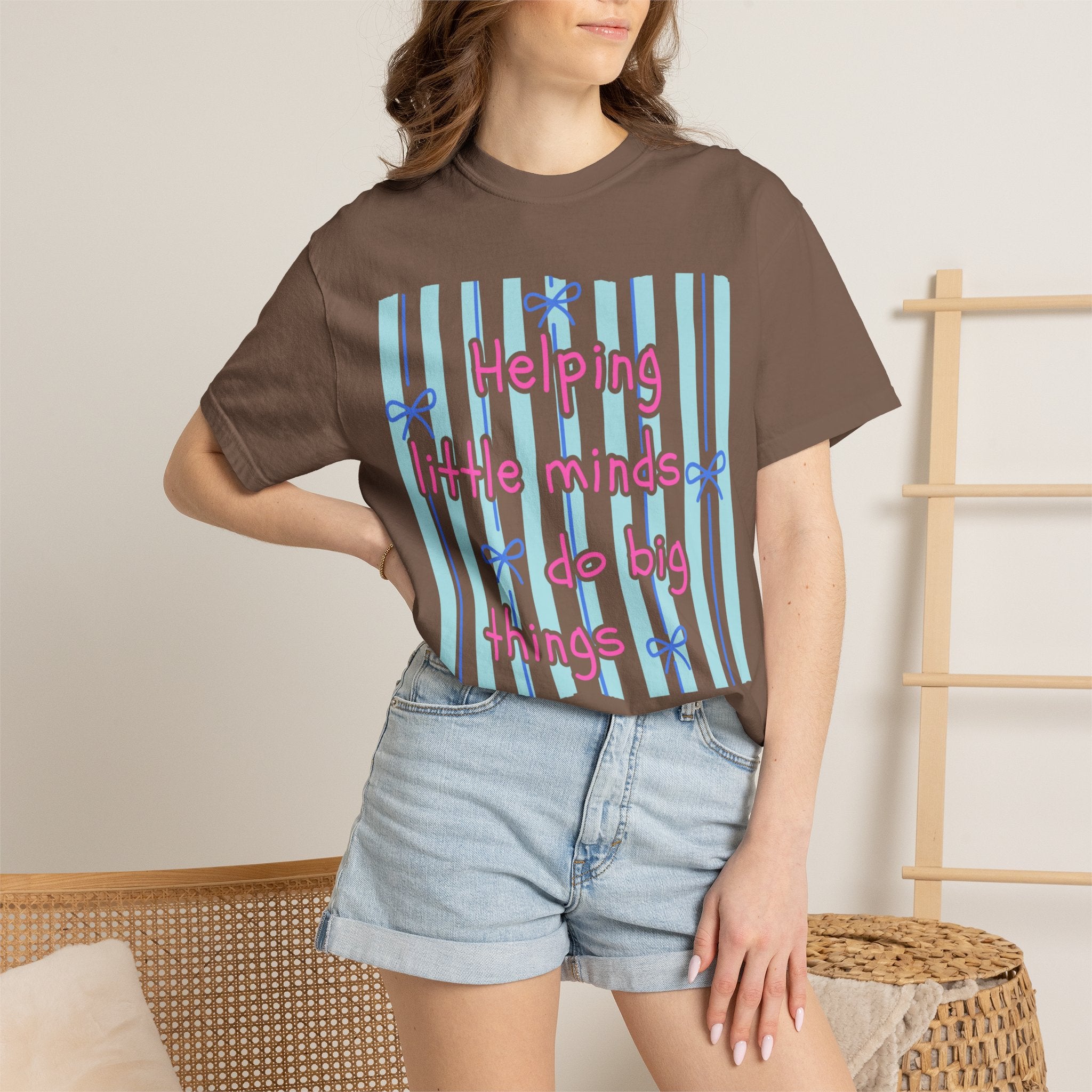 Teacher Shirt, Helping Tiny Humans do big things, Comfort Colors, Teacher appreciation gift, stripe trend