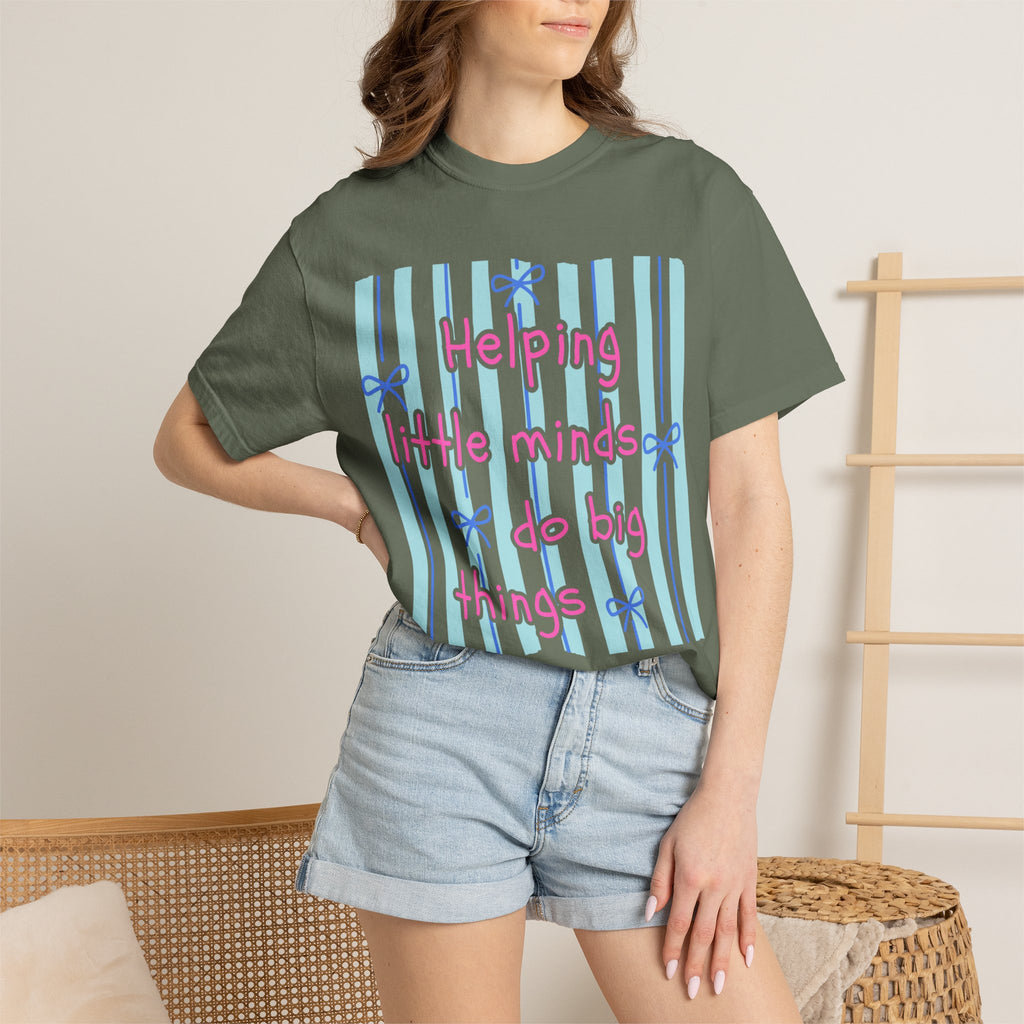 Teacher Shirt, Helping Tiny Humans do big things, Comfort Colors, Teacher appreciation gift, stripe trend