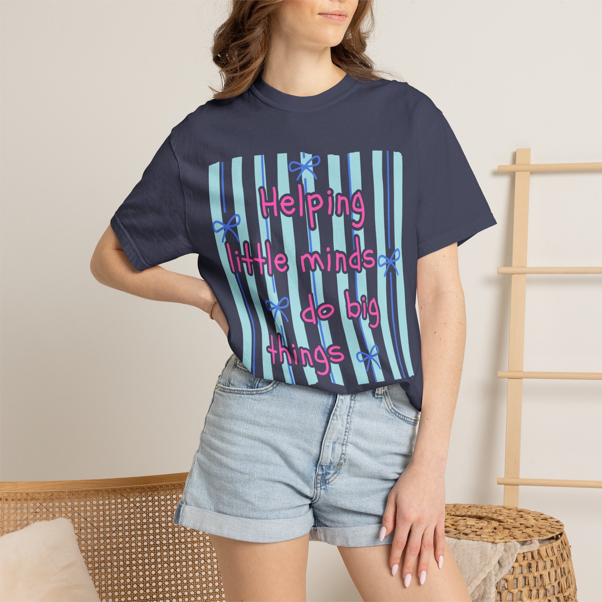 Teacher Shirt, Helping Tiny Humans do big things, Comfort Colors, Teacher appreciation gift, stripe trend
