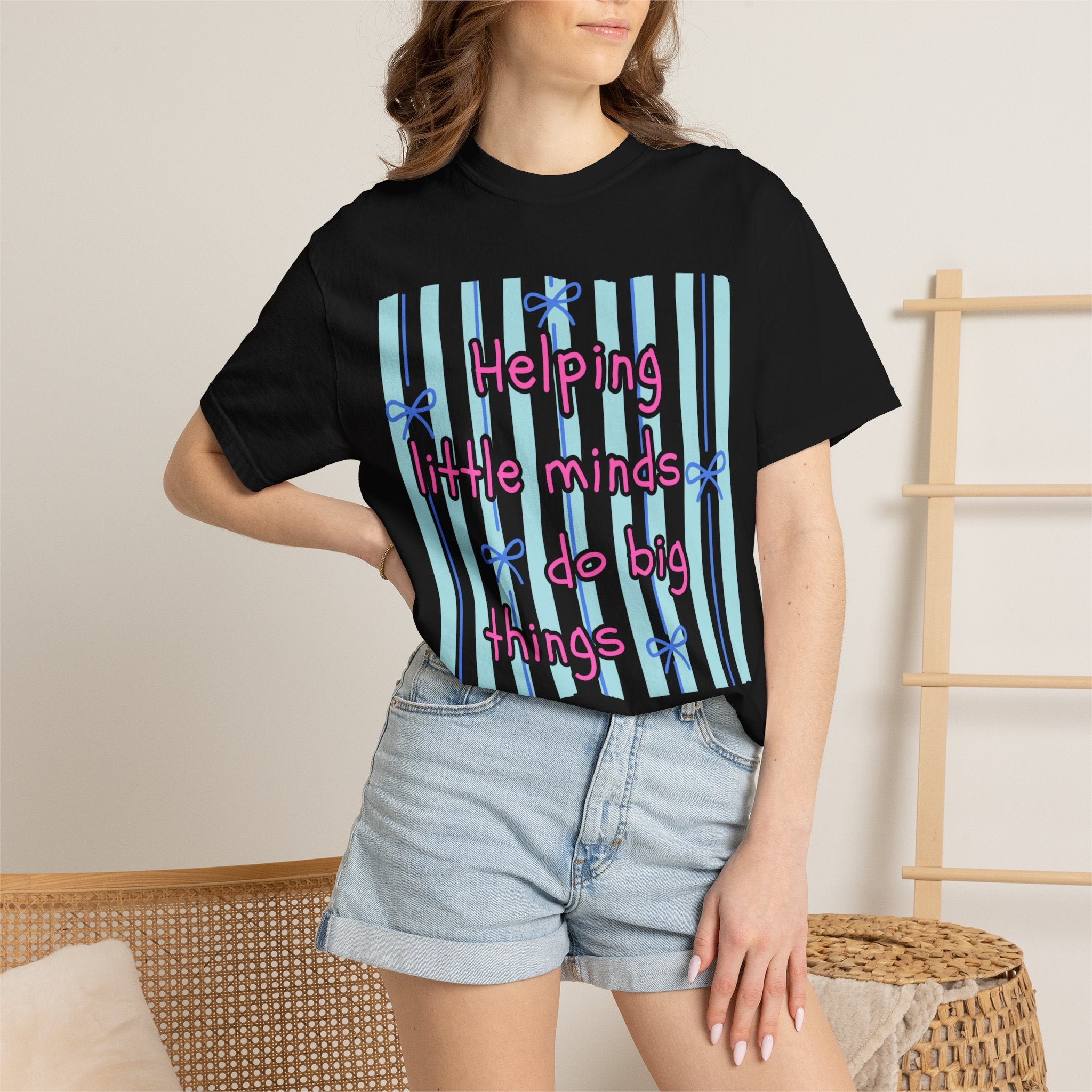 Teacher Shirt, Helping Tiny Humans do big things, Comfort Colors, Teacher appreciation gift, stripe trend