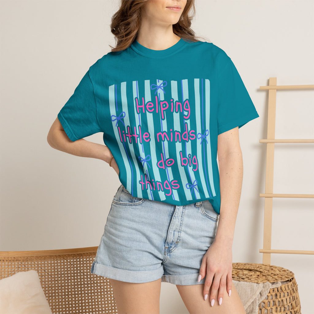Teacher Shirt, Helping Tiny Humans do big things, Comfort Colors, Teacher appreciation gift, stripe trend