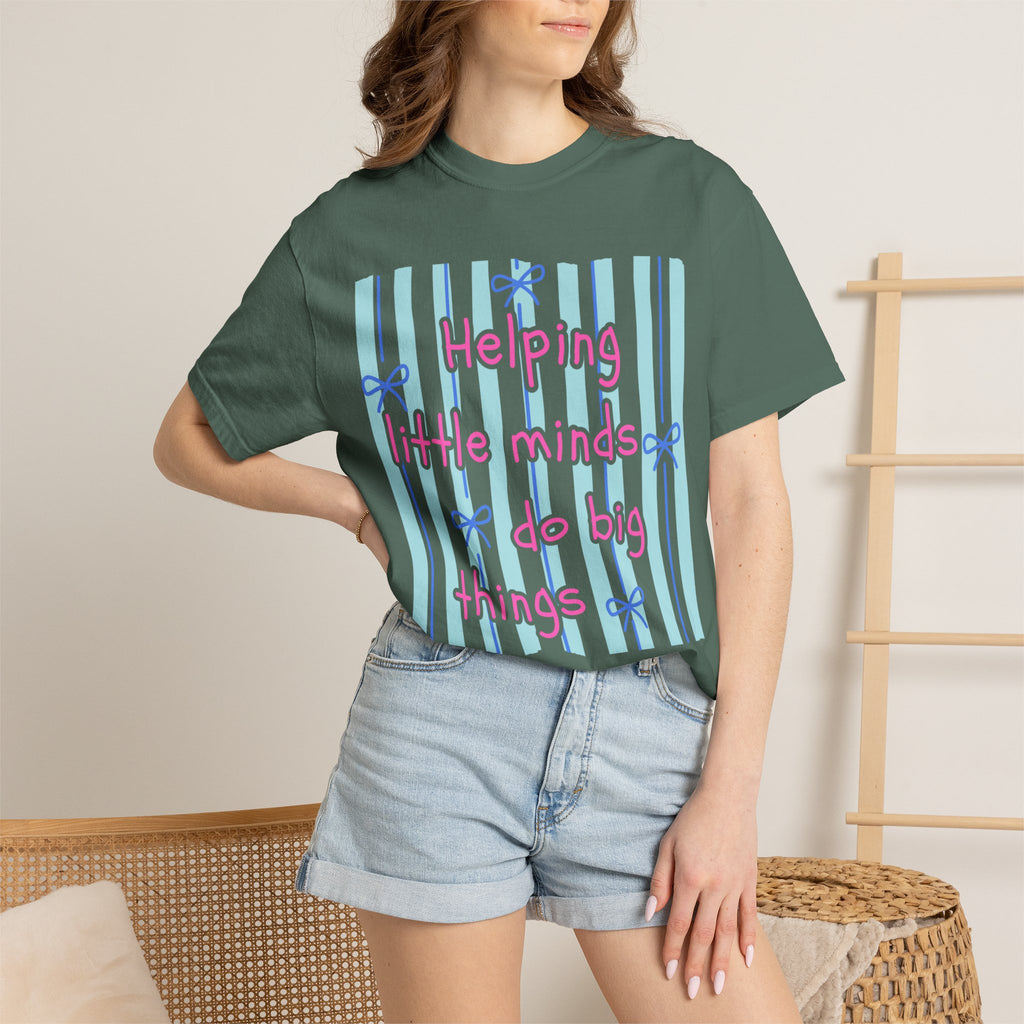 Teacher Shirt, Helping Tiny Humans do big things, Comfort Colors, Teacher appreciation gift, stripe trend