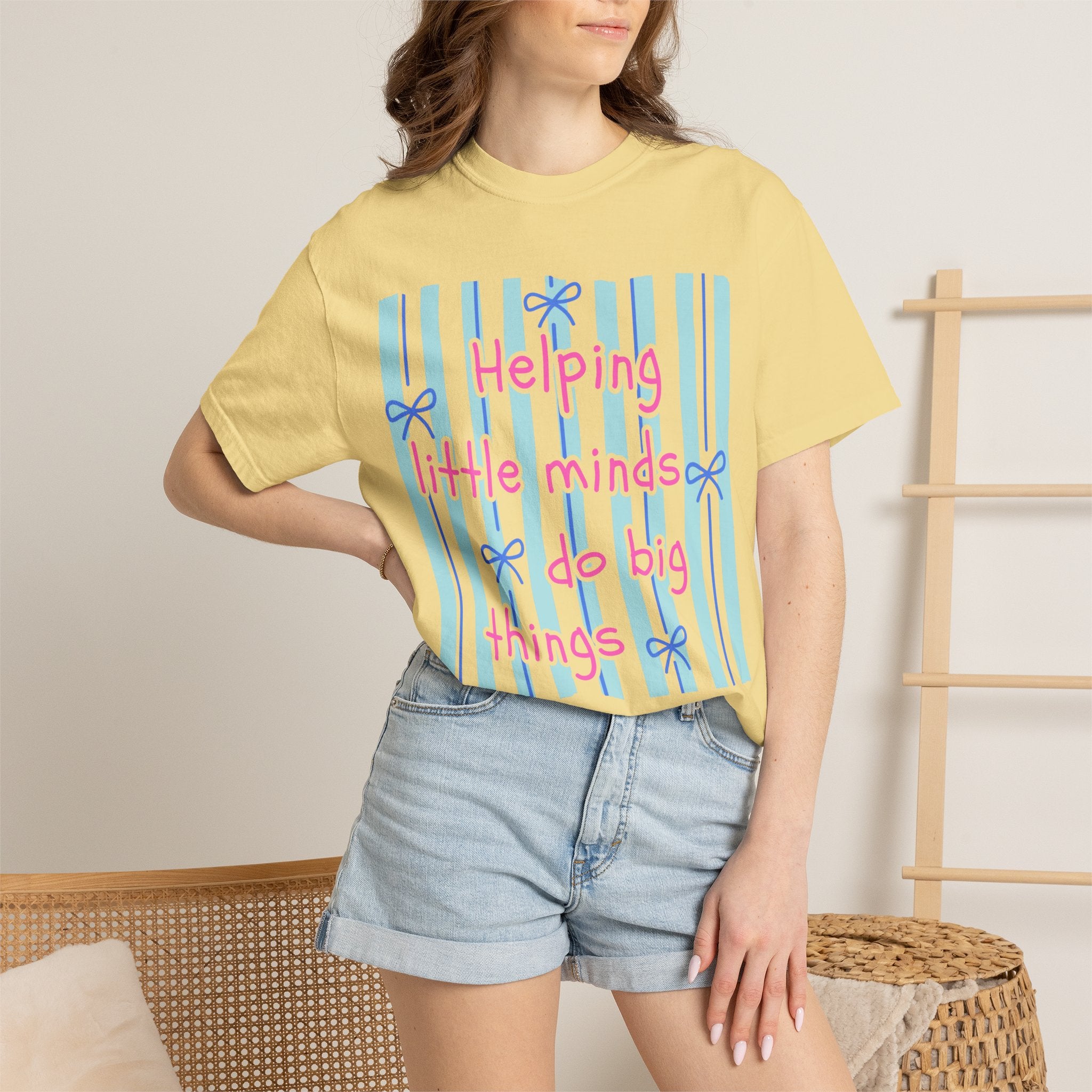 Teacher Shirt, Helping Tiny Humans do big things, Comfort Colors, Teacher appreciation gift, stripe trend