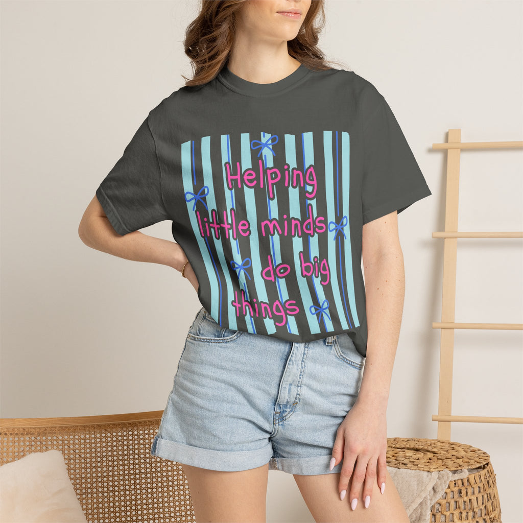 Teacher Shirt, Helping Tiny Humans do big things, Comfort Colors, Teacher appreciation gift, stripe trend