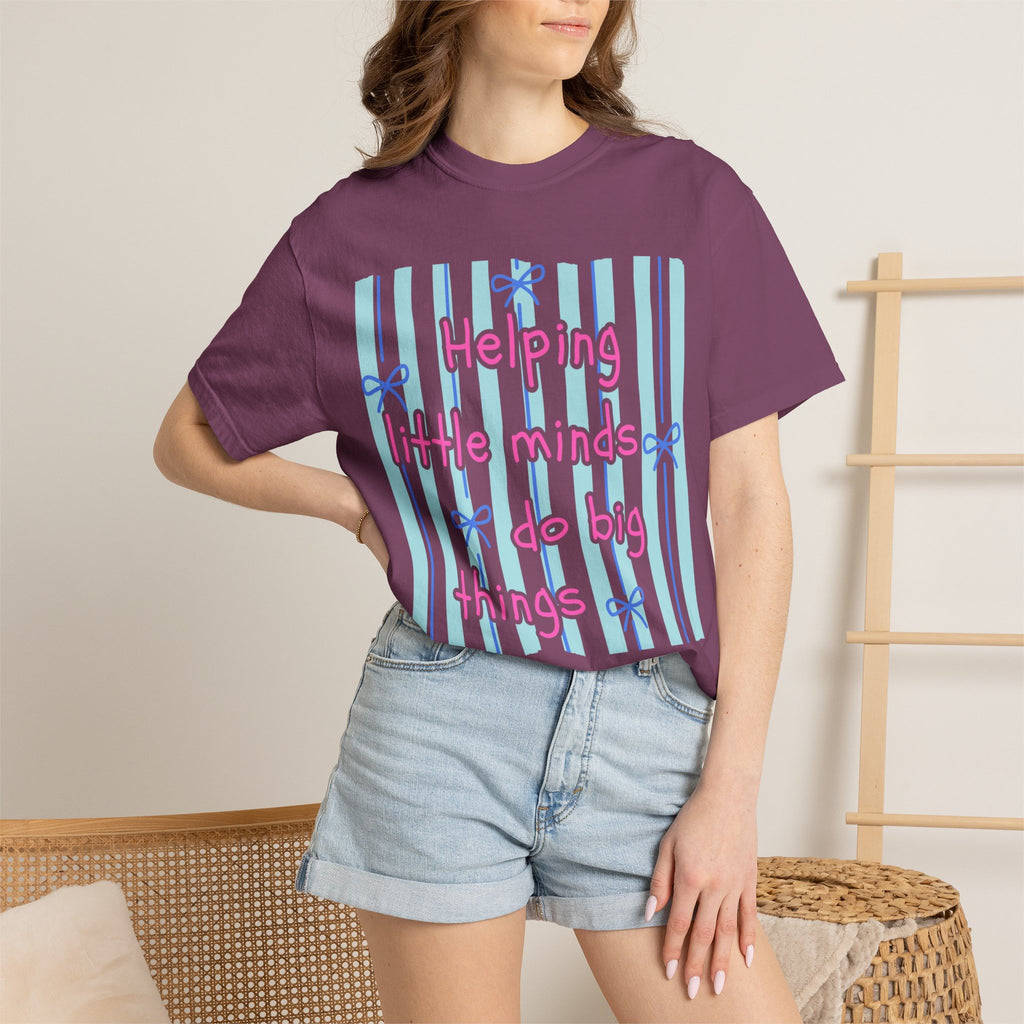 Teacher Shirt, Helping Tiny Humans do big things, Comfort Colors, Teacher appreciation gift, stripe trend