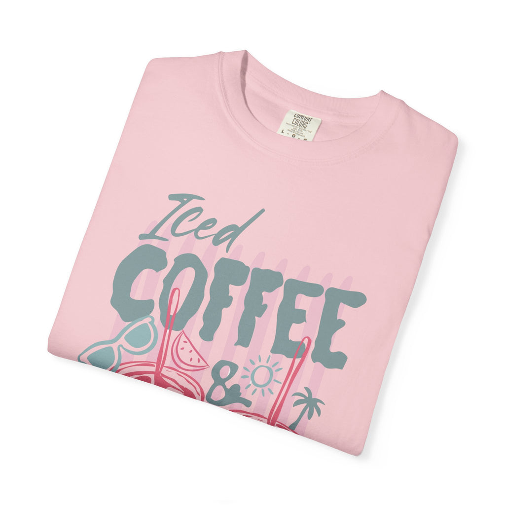 Coffee on the Rocks T-Shirt Comfort Colors, Beach Apparel for Iced coffee lover