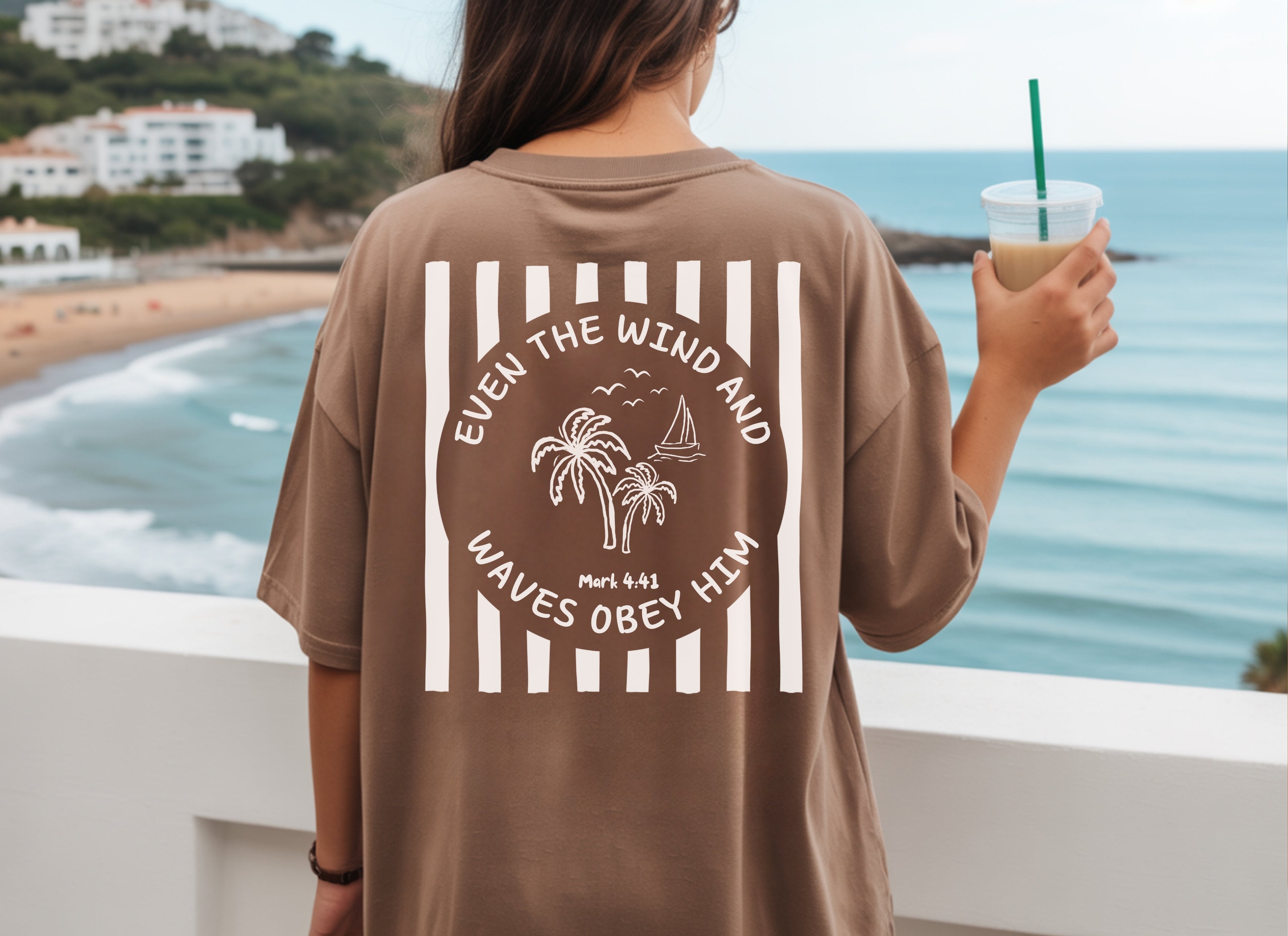 Even the Wind and Waves Obey him Shirt Comfort Colors T_shirt, Mark 4:41, Bible Verse Tee